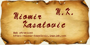 Miomir Kasalović vizit kartica